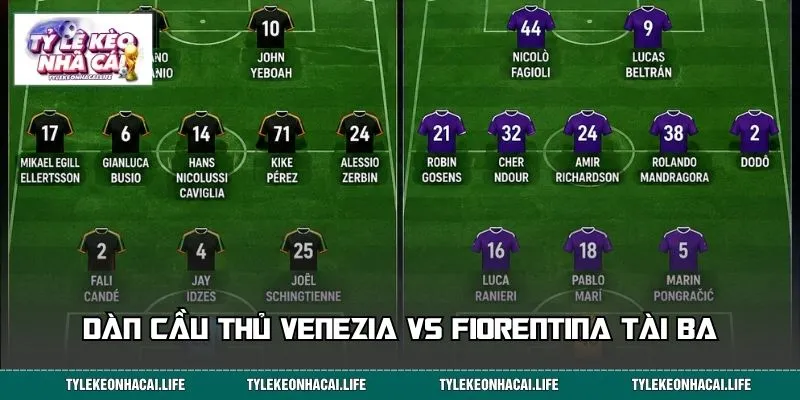 Dàn cầu thủ Venezia vs Fiorentina tài ba